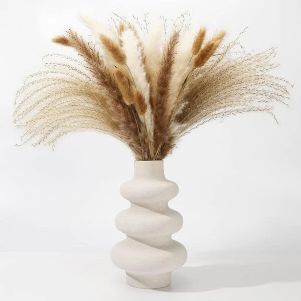 Jarrón Decorativo Moderno de Cerámica Blanca, para Flores, Flores Secas, Salón, Oficina, Boda, Comedor, Fiesta, Regalo