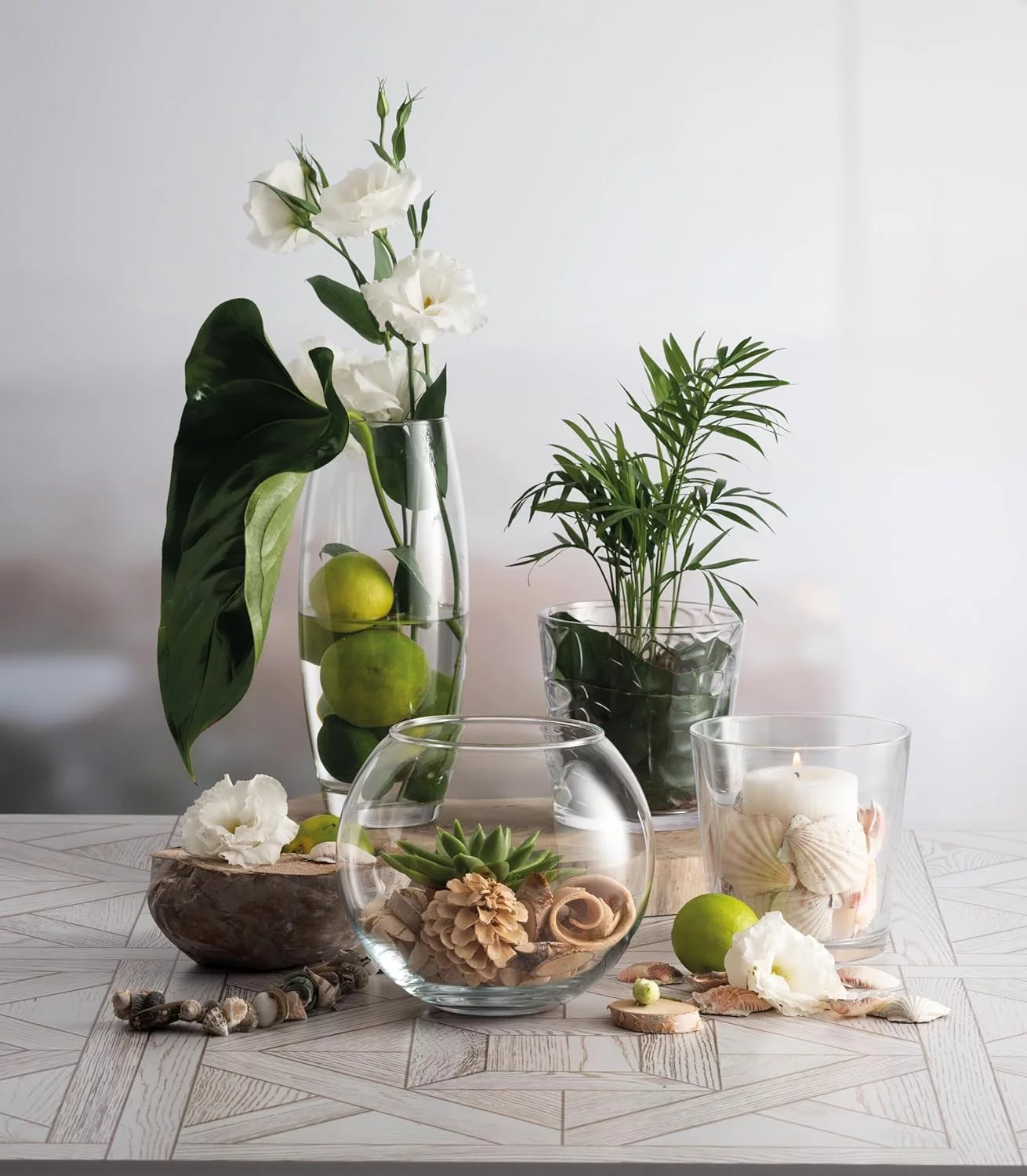 ATMOSPHERA CREATEUR D'INTERIEUR Florero Floral Curvo Transparente H26, 11 cm - Imagen 2