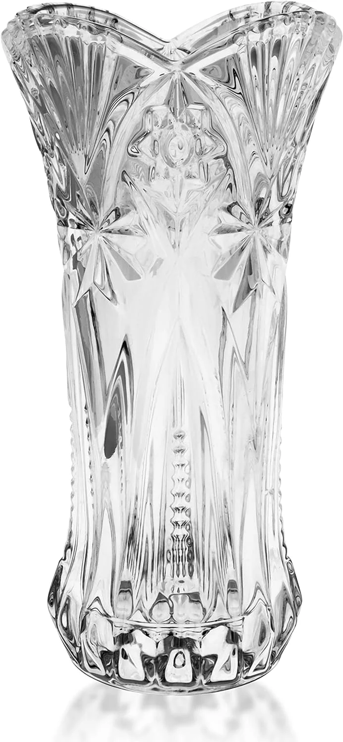 Kurtzy Florero Cristal Transparente 29 cm Jarrones Decorativos Modernos Altos - Cilindro Melodia - Set Jarrones Cristal - Centro de Mesa y Decoración en la Oficina - Florero de Cristal