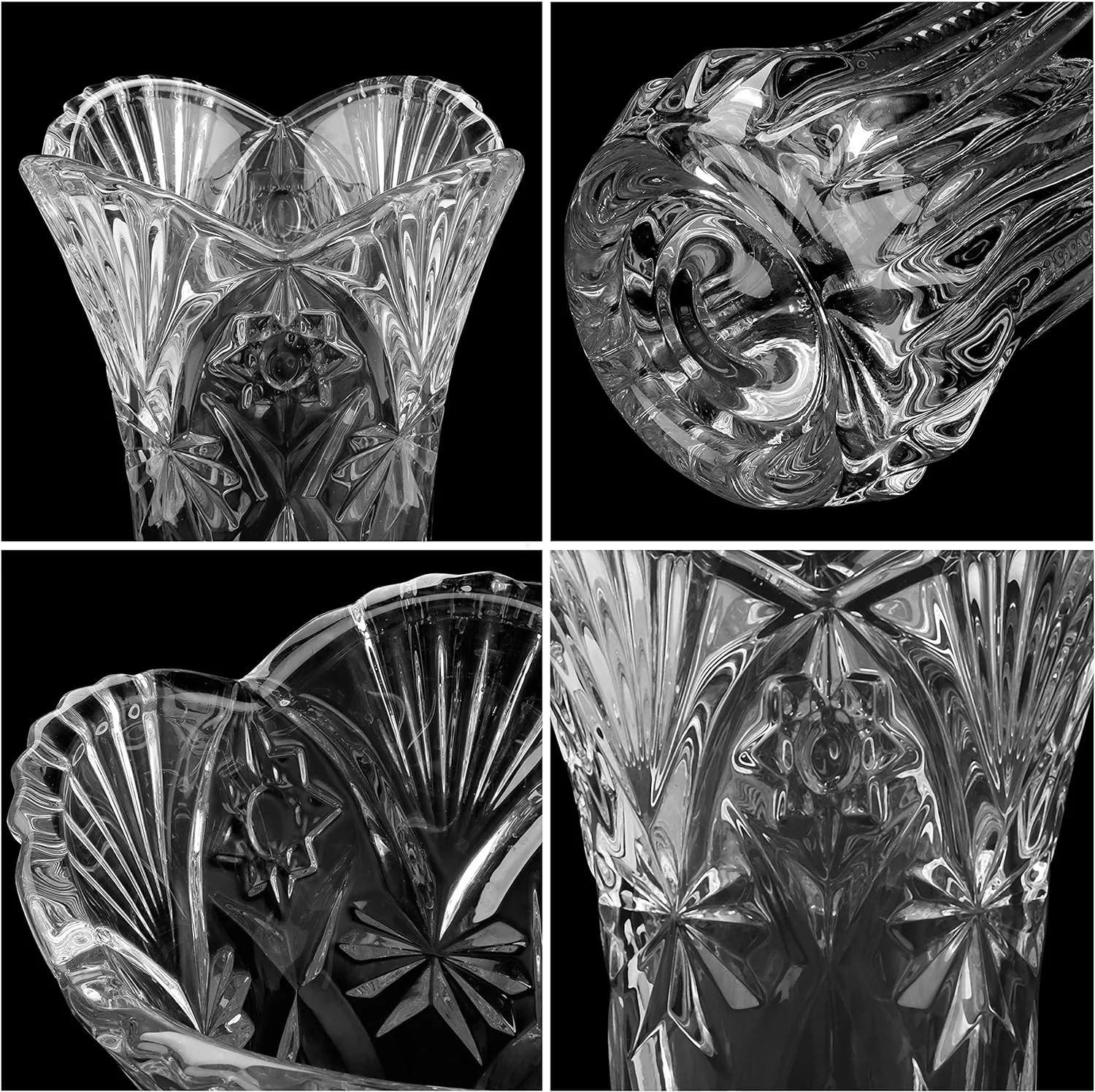 Kurtzy Florero Cristal Transparente 29 cm Jarrones Decorativos Modernos Altos - Cilindro Melodia - Set Jarrones Cristal - Centro de Mesa y Decoración en la Oficina - Florero de Cristal - Imagen 4