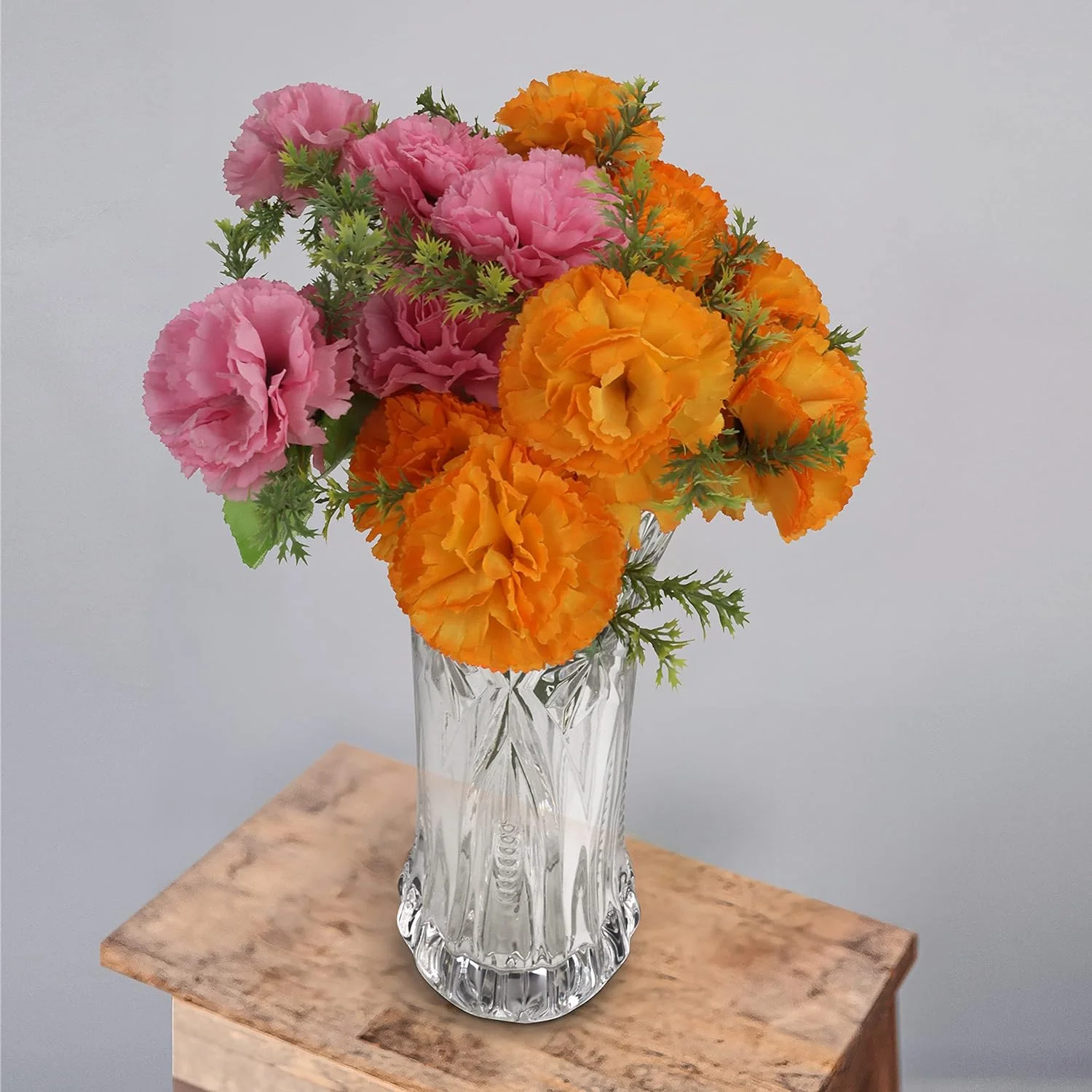 Kurtzy Florero Cristal Transparente 29 cm Jarrones Decorativos Modernos Altos - Cilindro Melodia - Set Jarrones Cristal - Centro de Mesa y Decoración en la Oficina - Florero de Cristal - Imagen 6