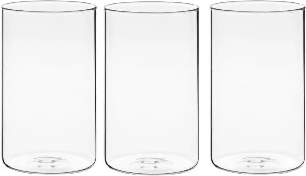 Winter Shore Jarron Cristal de 15 cm para Centro de Mesa [Pack de 3] - Florero Cristal Cilíndrico Transparente para Flores, Velas, Guijarros, Conchas, Cuentas - Decoración para Hogar y Bodas (copia)