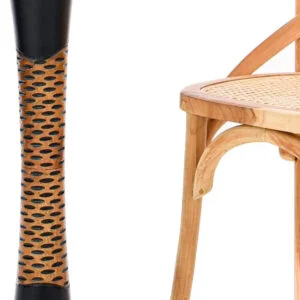 jarrón Leewadee de madera de mango, negro, con un diseño moderno y elegante.