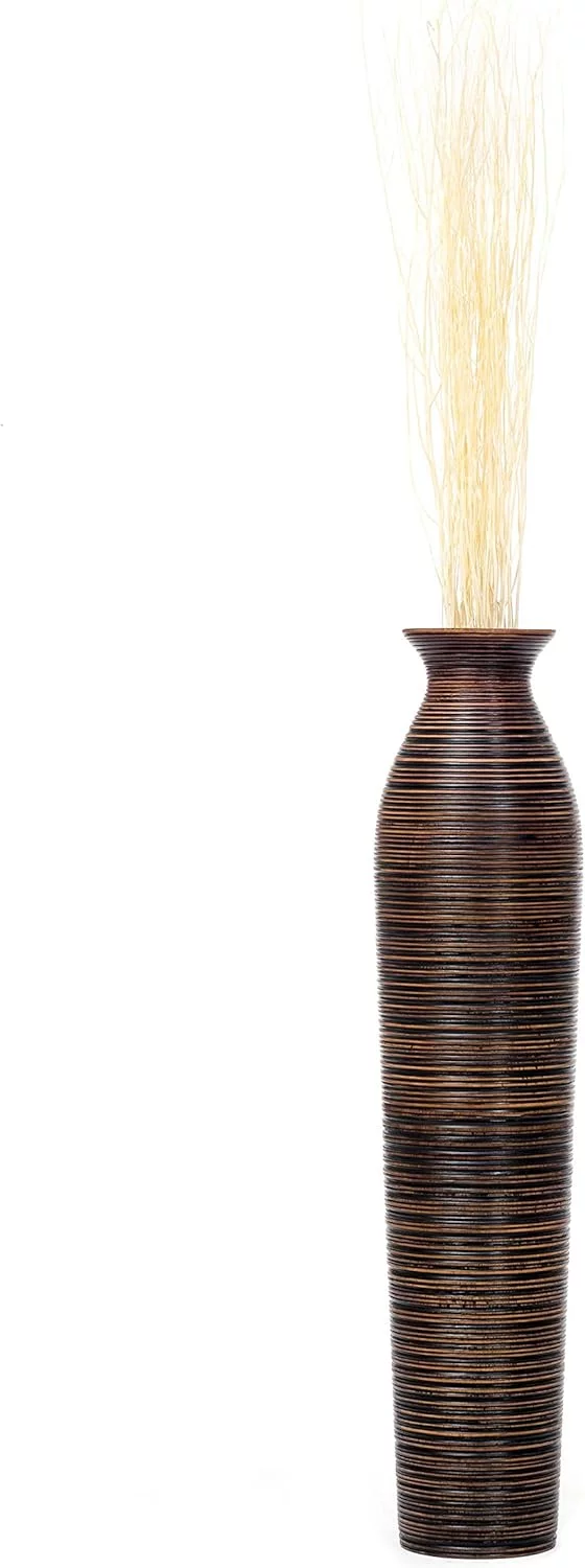 Jarrón de suelo Leewadee de madera de mango, 85 cm - Imagen 5