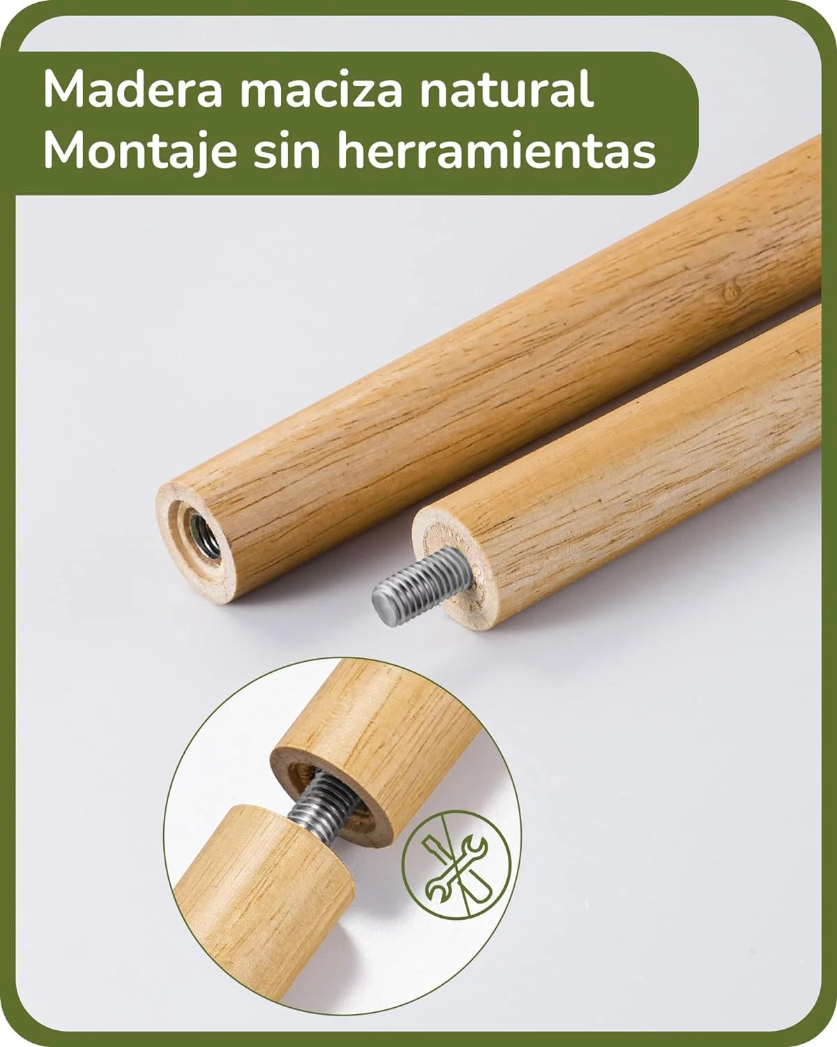 EDISHINE Lámpara de Pie LED de Madera, Salón, Lámpara de Pie, Regulable para Comedor y Habitación Infantil, Pantalla de Lino, Casquillo E27, Bombilla Incluida - Imagen 3