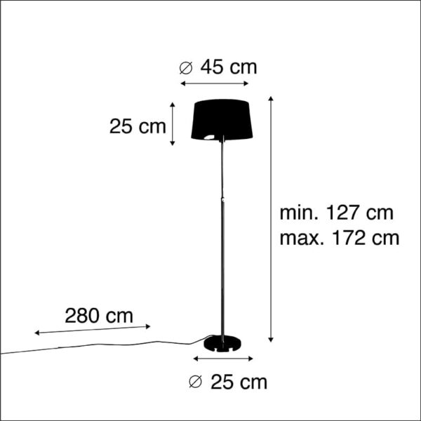 QAZQA Moderno Lámpara de pie oro/latón pantalla lino blanco 45cm - PARTE Acero/Textil Redonda/Alargada/Cilíndra Adecuado para LED Max. 1 x 60 Watt - Imagen 3