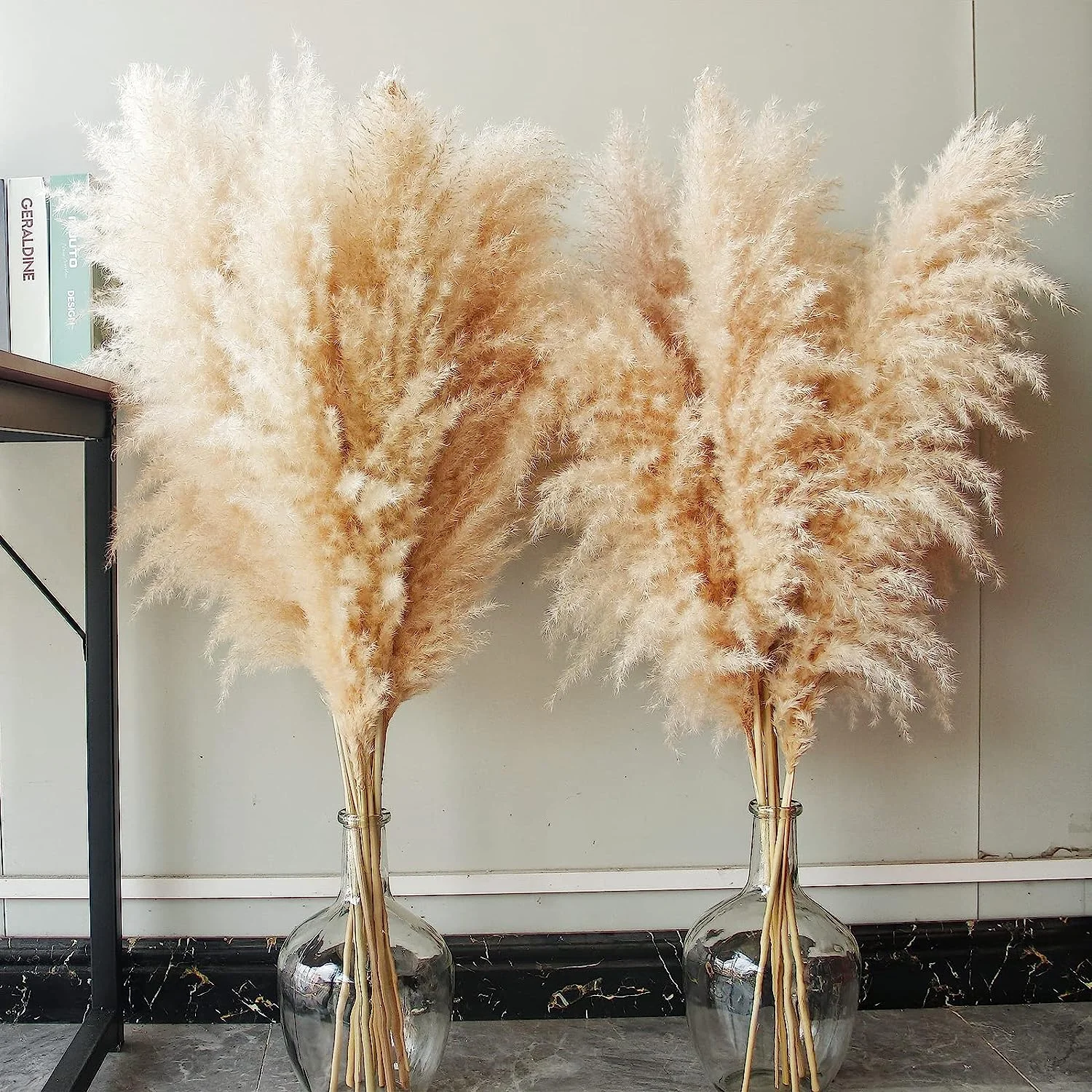 Bannifll Hierba de Pampas Natural de 40 Pulgadas de Altura con 10 Tallos Bodas, Fiestas, decoración de Estilo Granja y Boho en el hogar