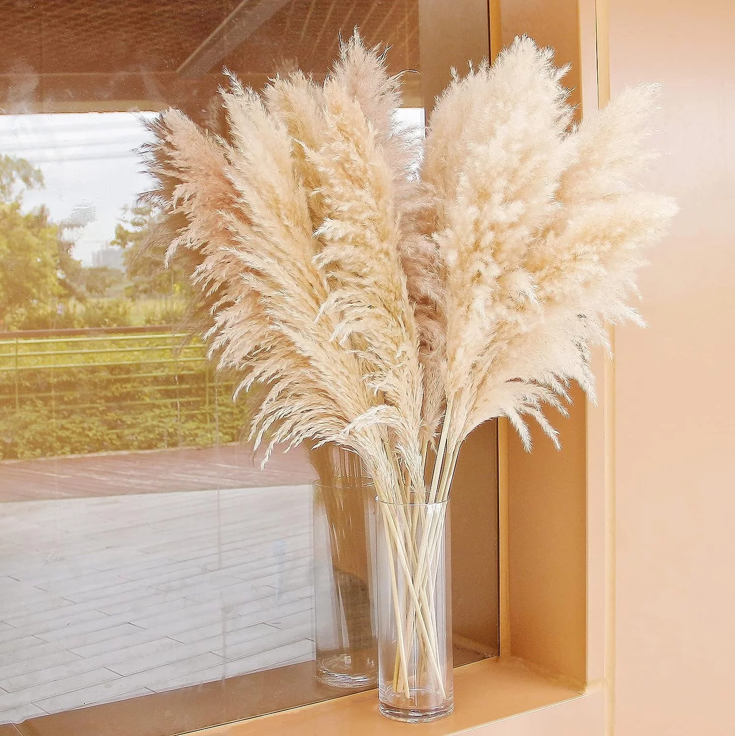 Bannifll Hierba de Pampas Natural de 40 Pulgadas de Altura con 10 Tallos Bodas, Fiestas, decoración de Estilo Granja y Boho en el hogar - Imagen 5