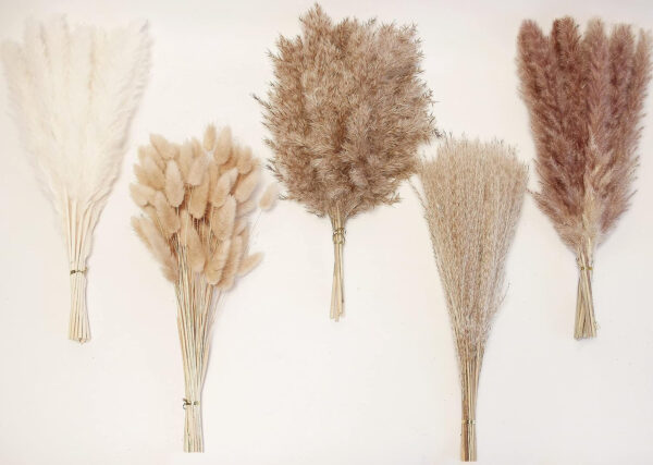 110 Piezas de Pampas Grass con Flores Secas de Cola de Conejo Blancas, Flores Artificiales para Decoración de Baños, Decoración de Pared de Baño, Decoración de Oficina y Decoraciones para Baby Shower