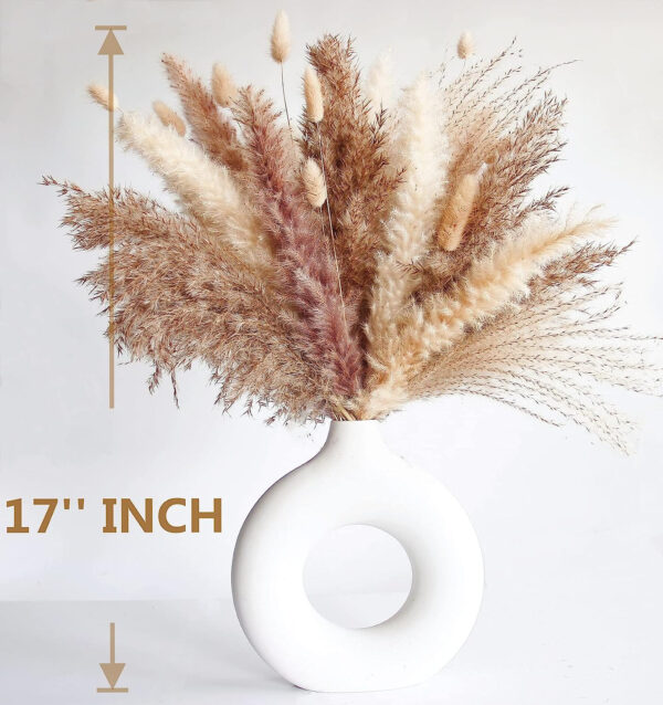 110 Piezas de Pampas Grass con Flores Secas de Cola de Conejo Blancas, Flores Artificiales para Decoración de Baños, Decoración de Pared de Baño, Decoración de Oficina y Decoraciones para Baby Shower - Imagen 4