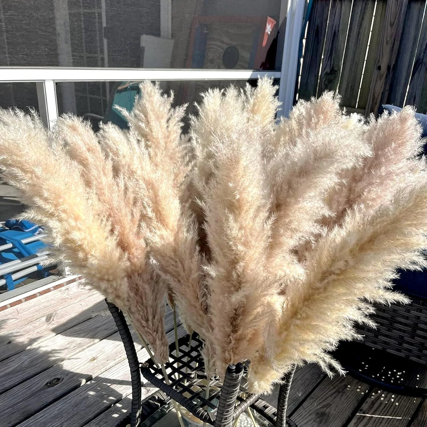 110PCS Ramo de Hierba de Pampas Seca, Decoración de Mesa Boho, Flores Secas de Cola de Conejo, Pompas Marrones, Hierba de Pampas Blanca para Bodas, Hogar, Fiesta Rústica, Decoraciones para Baby Shower - Imagen 2