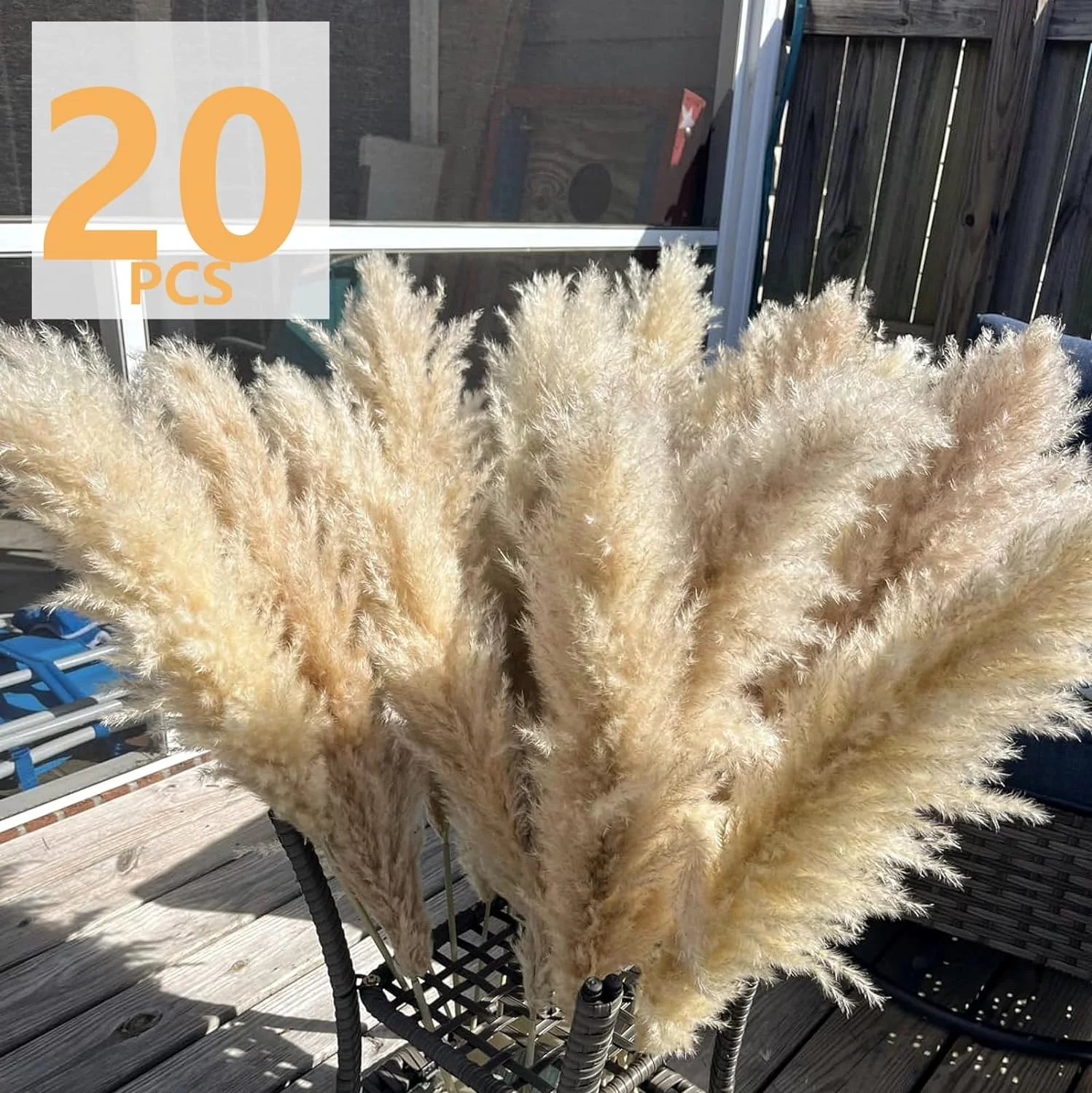 110PCS Ramo de Hierba de Pampas Seca, Decoración de Mesa Boho, Flores Secas de Cola de Conejo, Pompas Marrones, Hierba de Pampas Blanca para Bodas, Hogar, Fiesta Rústica, Decoraciones para Baby Shower - Imagen 3