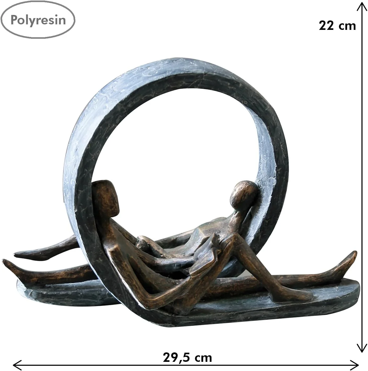 Casablanca modernes Design Escultura Resina Bronce Gris Altura 22 cm - Imagen 4