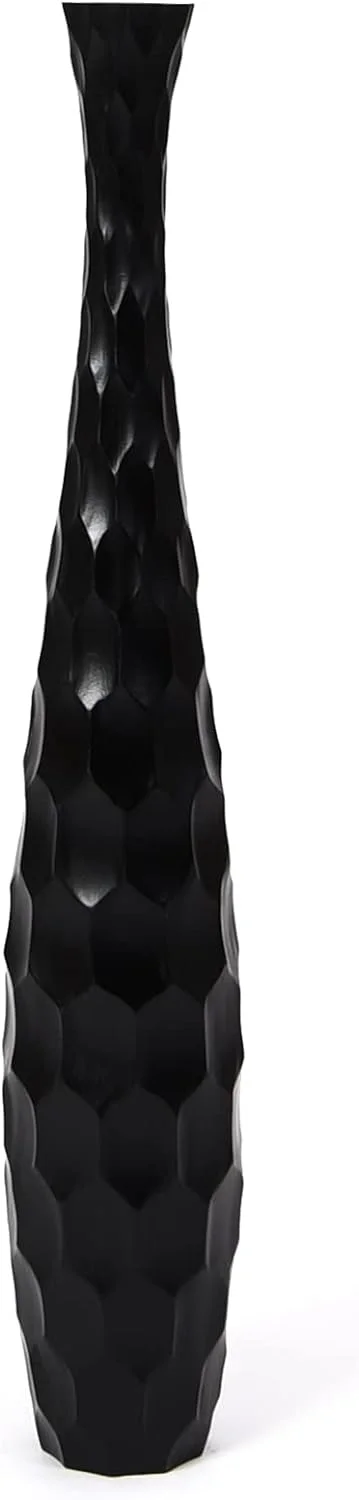 Jarrón Decorativo de Suelo Negro – Estilo Moderno y Elegante en Madera de Mango, 70 cm – Leewadee (copia) - Image 7