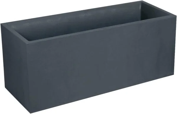EDA VOLCANIA plastic planter "stone decoration" anthracite gray - 99.5 x 39.5 x 43.5 cm