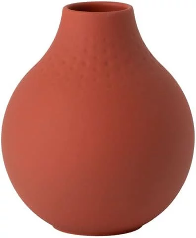 Jarrón bajo, florero para cómodas y mesas de Fiesta, Porcelana, Lavado a Mano,Terre, Pequeño - Villeroy & Boch Manufacture Collier Perle