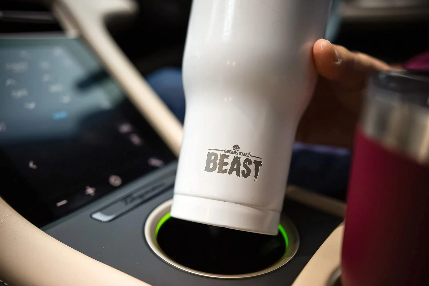Termo Café para Llevar - 900ml I Blanco Ártico I Taza Térmica de Acero Inoxidable Reusable I Taza Viajera de Doble Pared al Vacío I 2 Pajitas y Cepillo de Limpieza I para Café Frío o Caliente - BEAST - Imagen 3