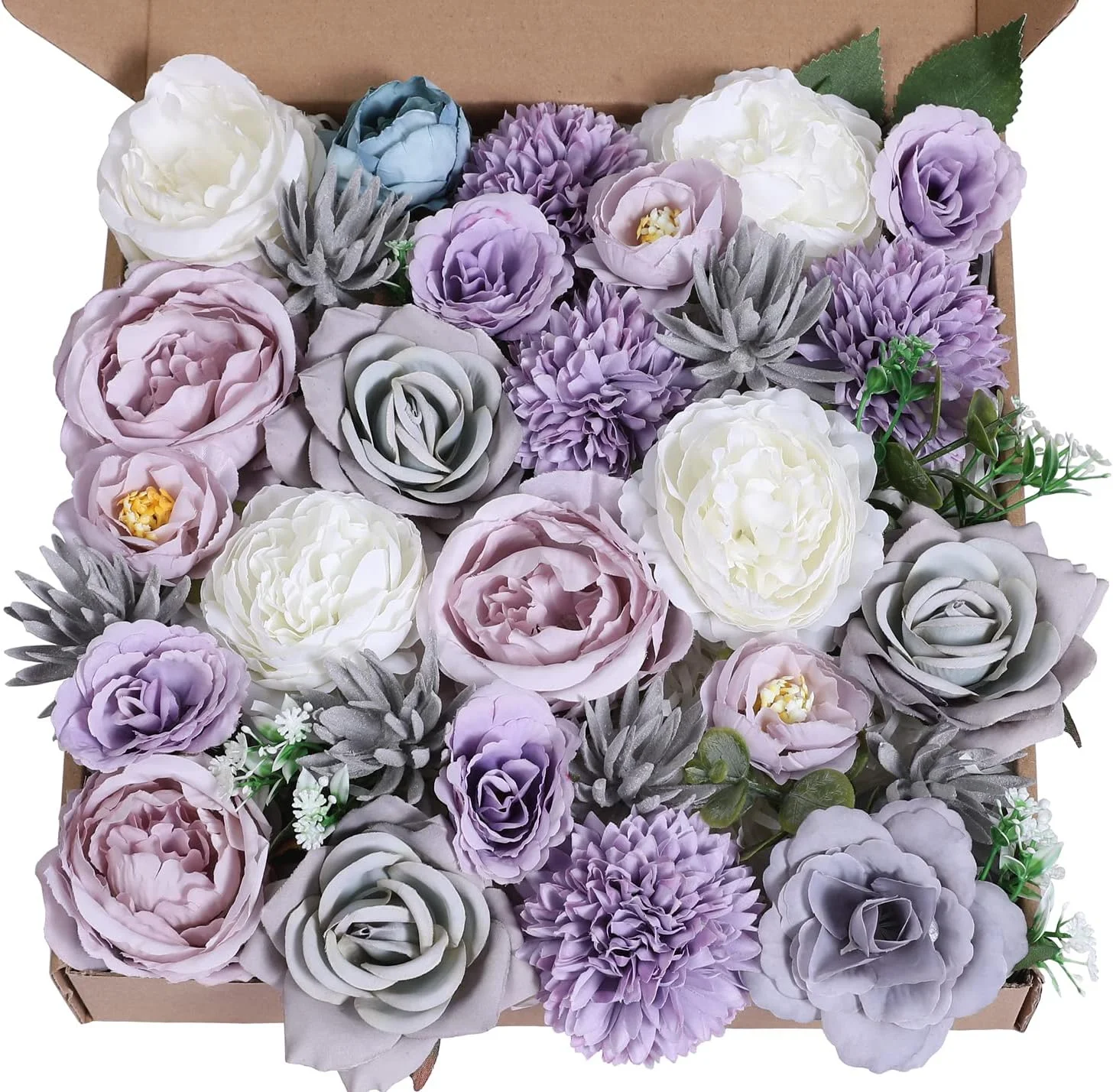 Flores Artificiales Flores Seda Flores Rosas Falsas Flores combinadas DIY para Ramos de Novia, centros de Mesa, Despedidas de Soltera y Decoración del Hogar (Bosque Púrpura) - Msrlassn (copia)
