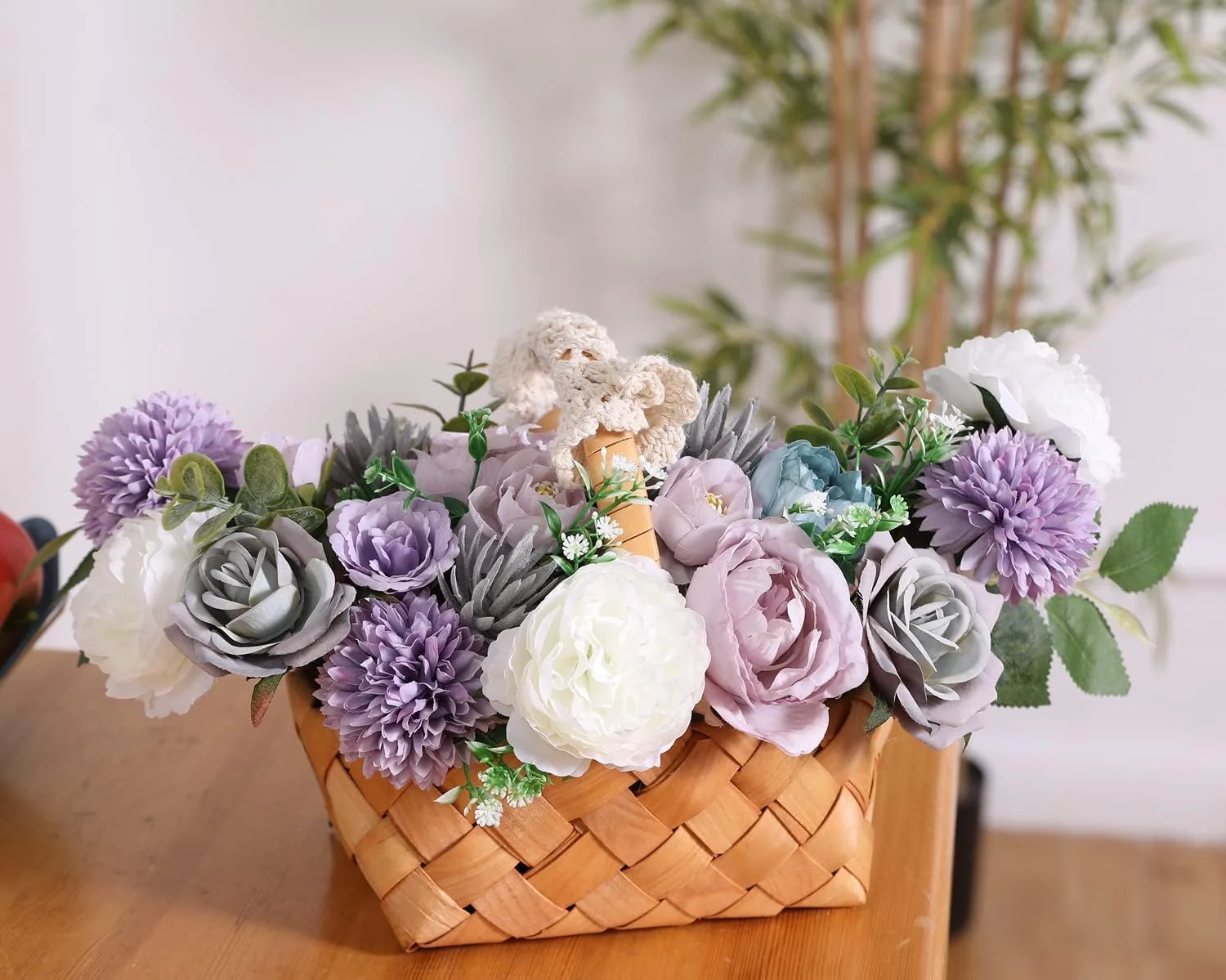 Flores Artificiales Flores Seda Flores Rosas Falsas Flores combinadas DIY para Ramos de Novia, centros de Mesa, Despedidas de Soltera y Decoración del Hogar (Bosque Púrpura) - Msrlassn (copia) - Imagen 3