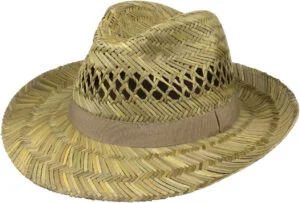 Sombrero de Paja Classic Fedora Hombre – Made in Italy para Verano Sol con Banda Grosgrain Primavera/Verano, LIPODO