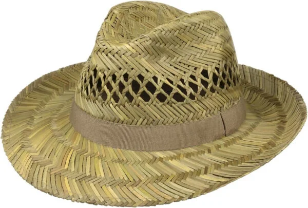 Sombrero de Paja Classic Fedora Hombre - Made in Italy para Verano Sol con Banda Grosgrain Primavera/Verano, LIPODO