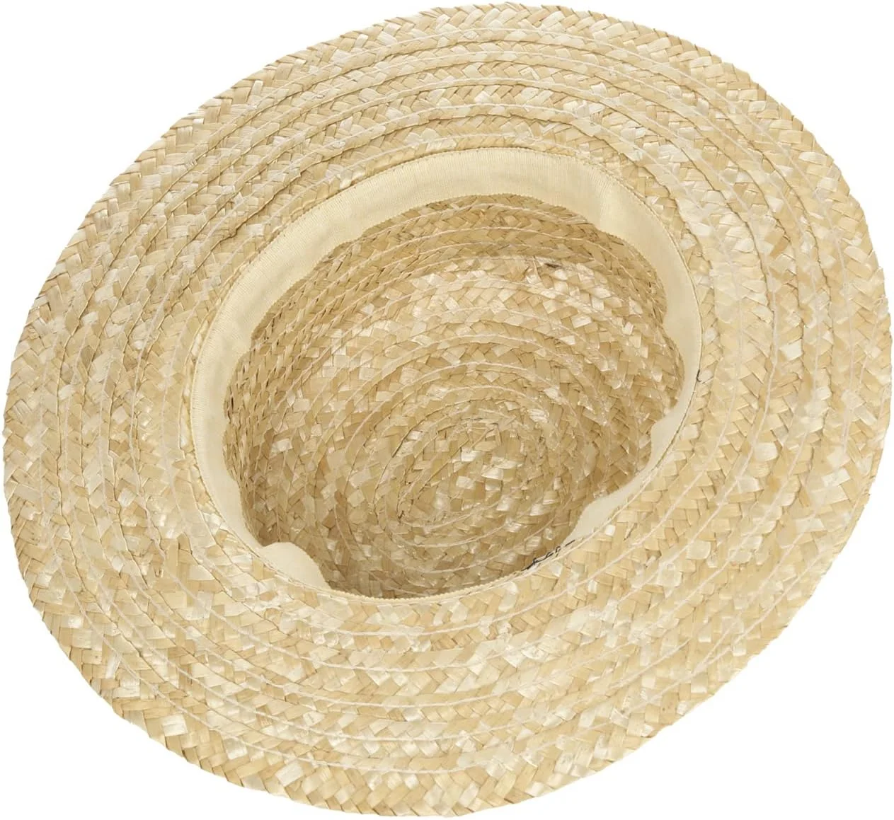 Sombrero de Paja Canotier Mujer/Hombre - Made in Italy Verano Marinero Sombreros con Banda Grosgrain Primavera/Verano, LIPODO - Imagen 4