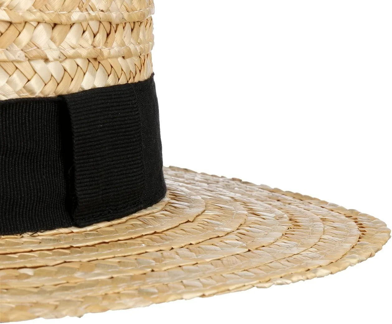 Sombrero de Paja Canotier Mujer/Hombre - Made in Italy Verano Marinero Sombreros con Banda Grosgrain Primavera/Verano, LIPODO - Imagen 5