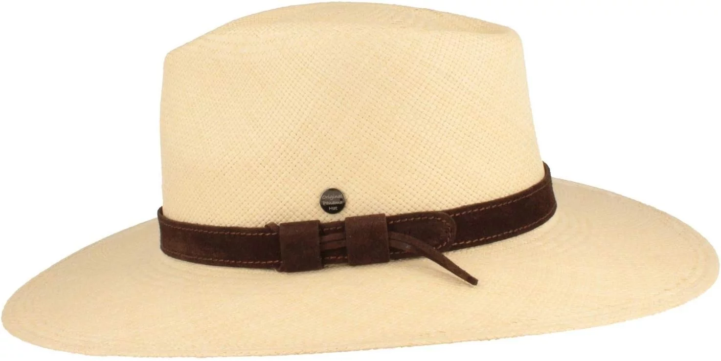 Sombrero Panamá Original de Paja Toquilla, Sombrero de Verano con Protección Solar UV 50+ Banda de Cuero y Refuerzo de Silicona - Hecho en Ecuador - Breiter - Imagen 2