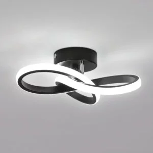 Toolight Lámpara de Techo LED Moderna, 22W 2500LM Plafón LED Techo Blanco Frío 6500K, Lamparas de Techo Negro para Dormitorio Cocina Comedor Pasillo Salon, 25cm