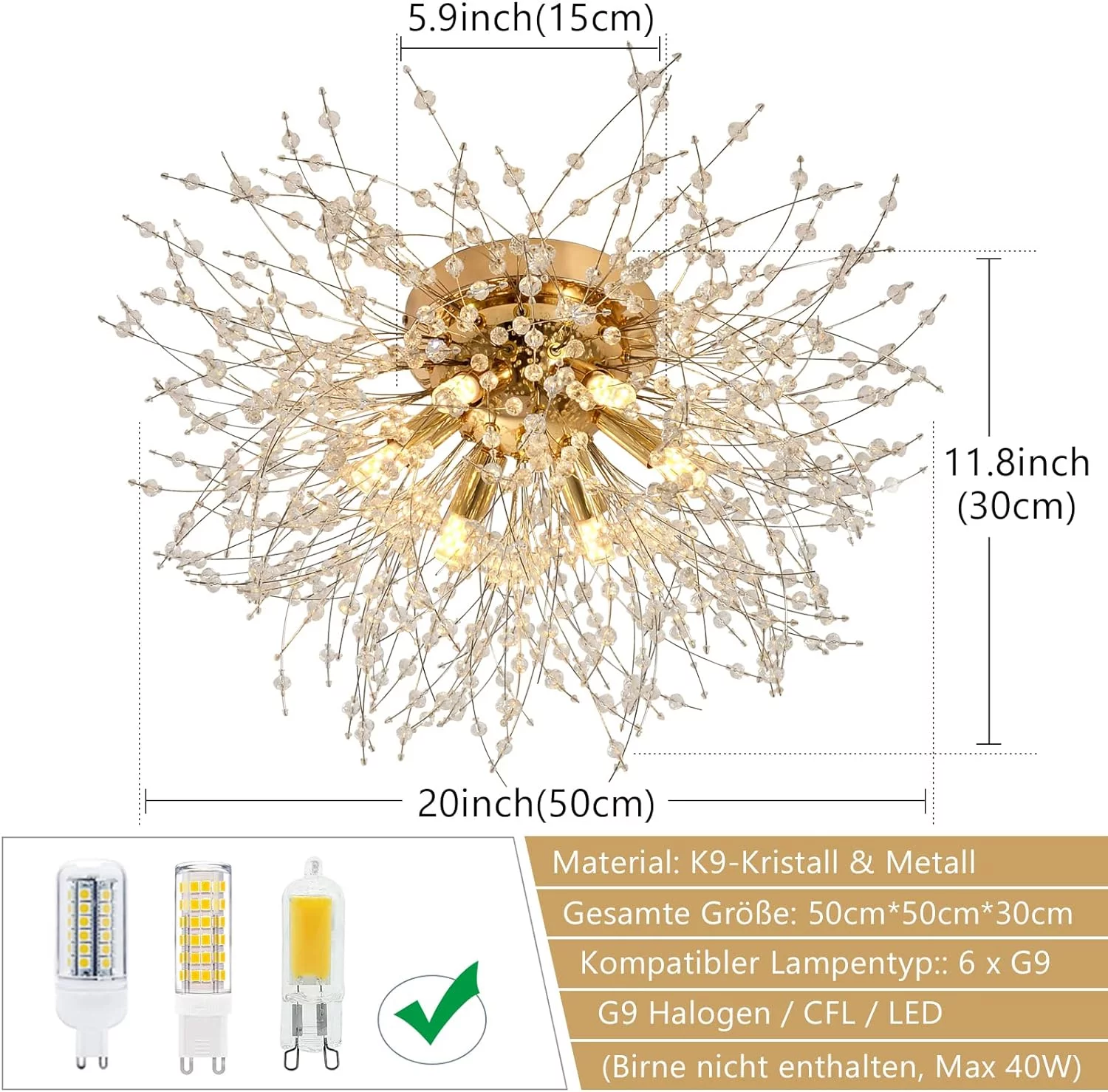 Lámpara de Techo Cristal Stepeak | Lujo y Modernidad - Imagen 3
