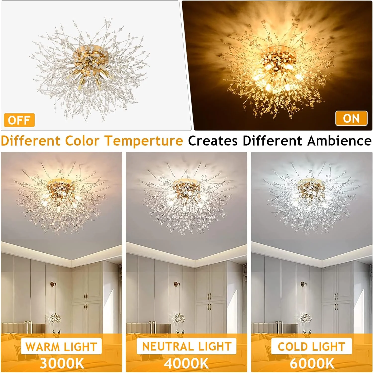 Lámpara de Techo Cristal Stepeak | Lujo y Modernidad - Imagen 4