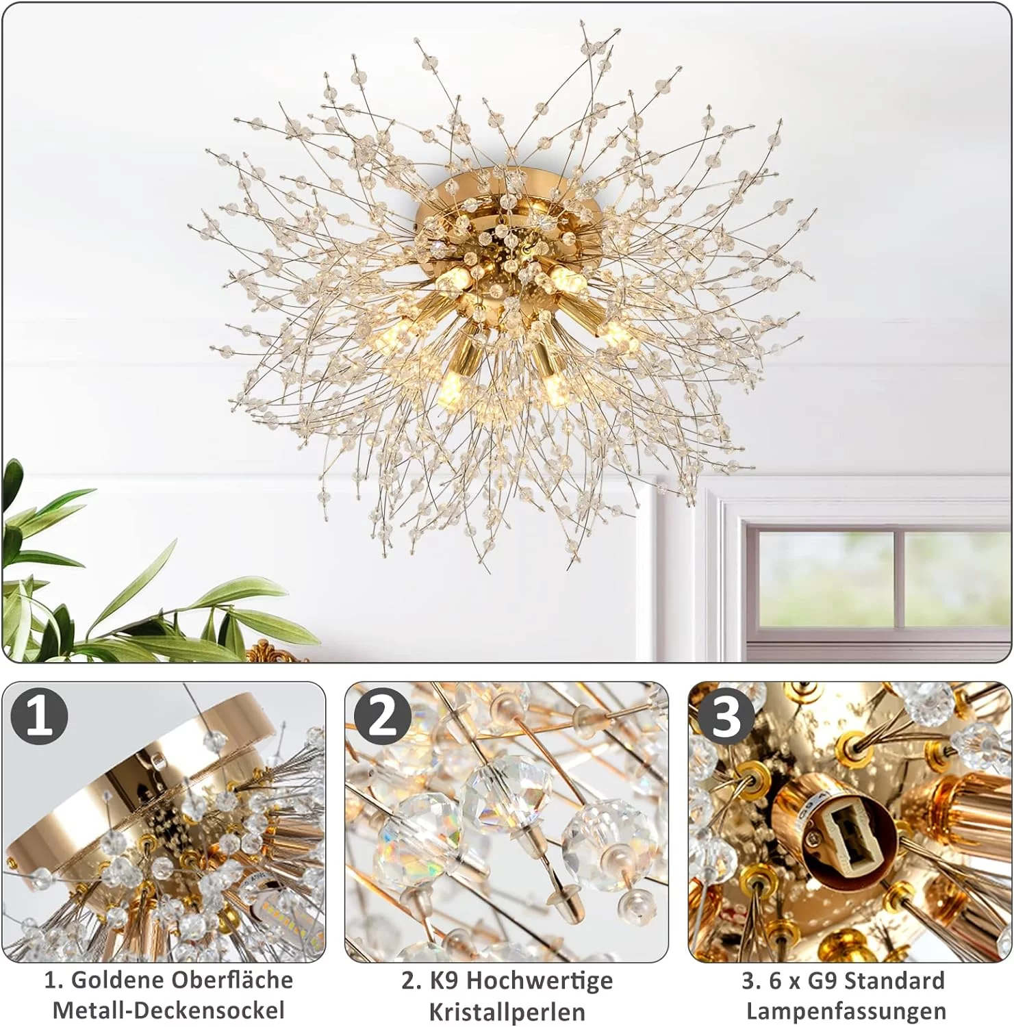 Lámpara de Techo Cristal Stepeak | Lujo y Modernidad - Imagen 5