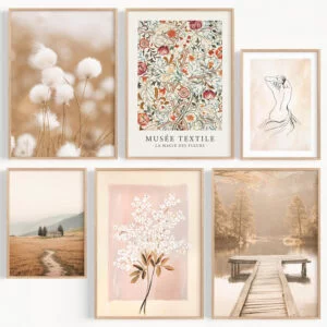 Set de Láminas Decorativas para Pared Salón y Dormitorios para Enmarcar | Cuadros Decoración Pared Modernos Sin Marcos | Set de 4 x DIN A3 y 2 x DIN A4, Colección Nature, OHBIMBA (copia)