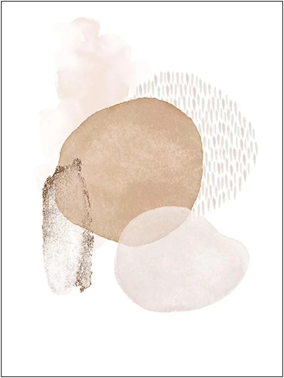 Juego de 3 Láminas abstractas, arte de pared aesthetic en beige, en lienzos sin marco, modernas para sala de estar, dormitorio (estilo A, 40 x 50 cm), Sarah Duke - Imagen 4