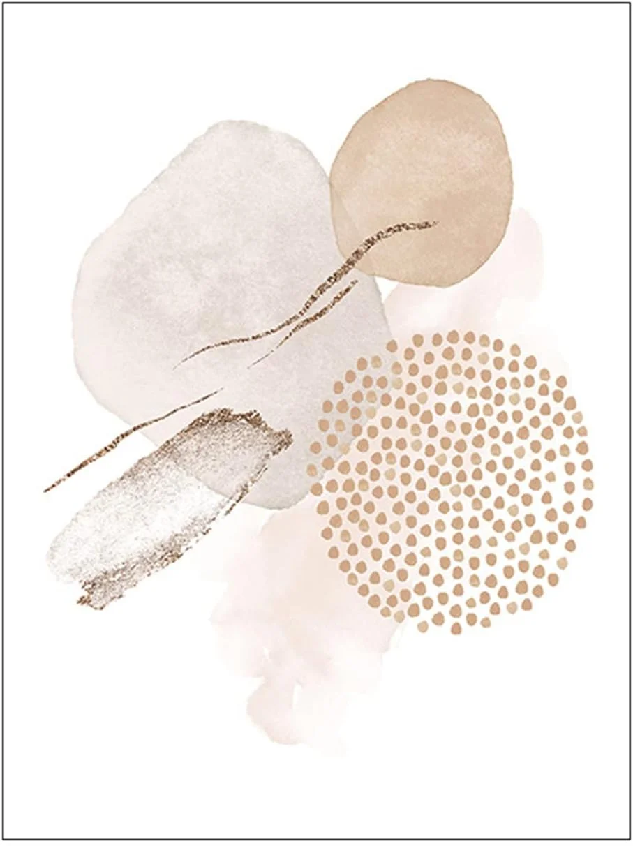 Juego de 3 Láminas abstractas, arte de pared aesthetic en beige, en lienzos sin marco, modernas para sala de estar, dormitorio (estilo A, 40 x 50 cm), Sarah Duke - Imagen 5