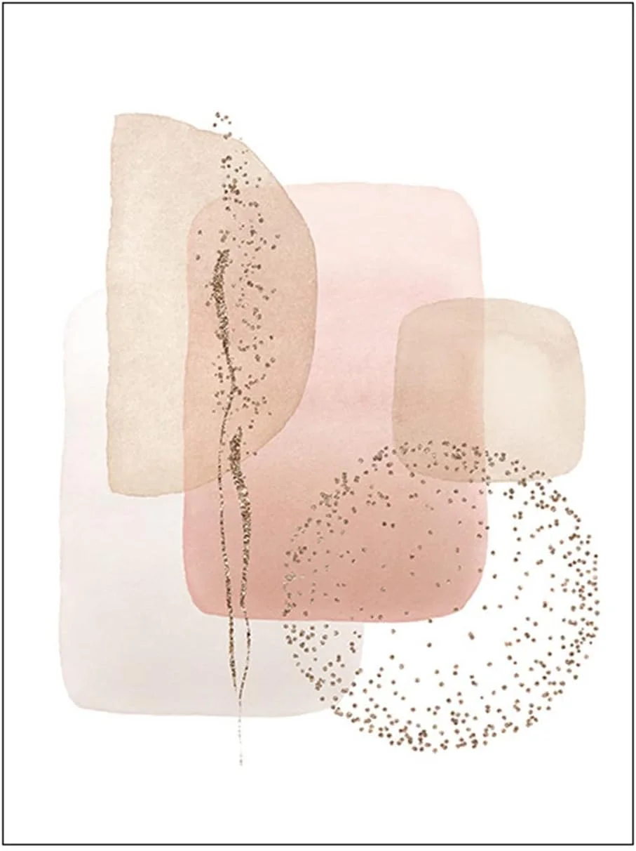 Juego de 3 Láminas abstractas, arte de pared aesthetic en beige, en lienzos sin marco, modernas para sala de estar, dormitorio (estilo A, 40 x 50 cm), Sarah Duke - Imagen 6