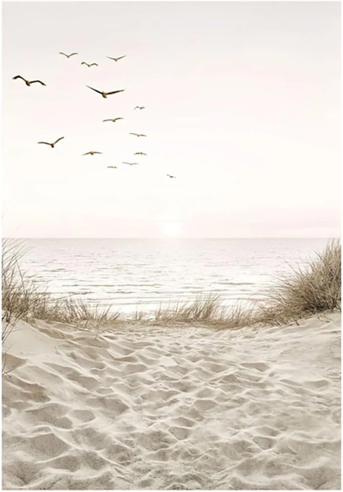 Set 6 Láminas A4 Decorativas Pared para Decoración Salón Moderno, Dormitorio, Habitación, SIN Marco, paisaje, playa, naturaleza, (29,7 x 21 cm), DKORARTE - Imagen 5