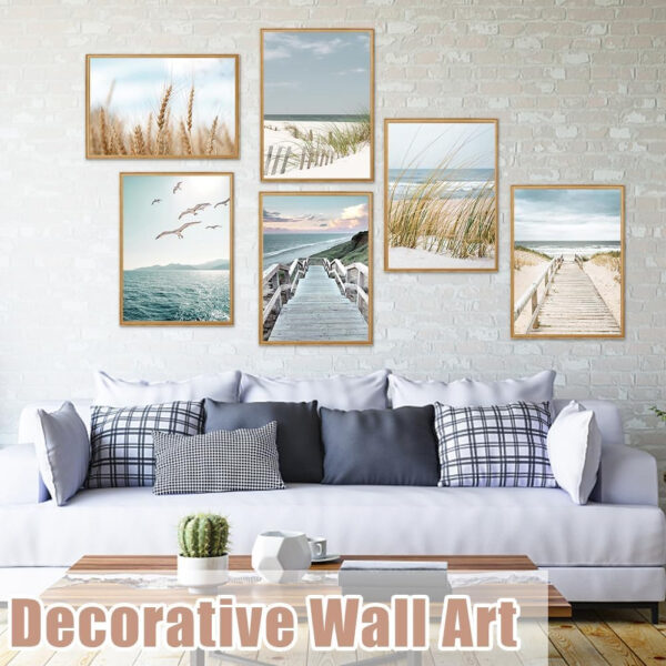 CAREDGO Láminas Decorativas de Paisajes, 6 Piezas Cuadros Marinos Decorativos sin Marco Láminas Decorativas de Pared 30 x 40 cm Posteres de Paisajes para Pared Decoraciones de Pared para Hogar - Imagen 4