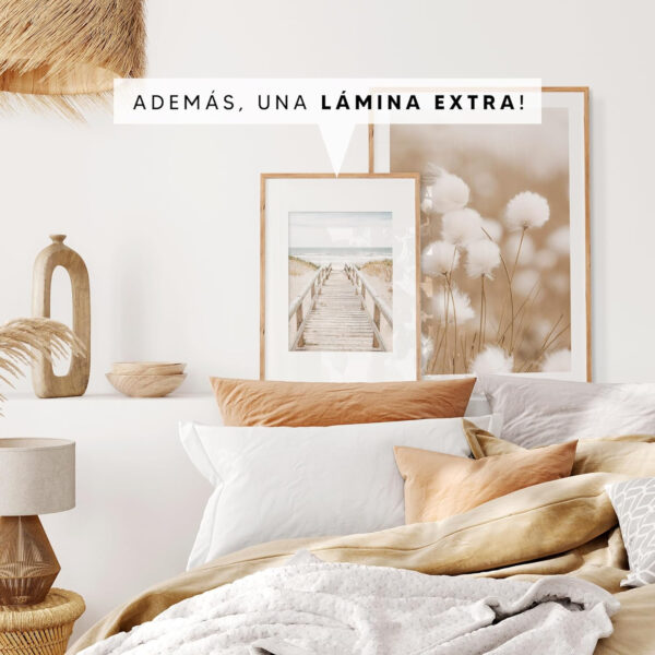 OHBIMBA® Set De 3 Laminas Decorativas de Pared para Decoración Salon Moderno - Posters Para Pared Cuadros Decorativos Decoración Pared - Lienzos Decorativos Cartulina Estucada Tamaño 30 X 40 cm - Colección Playa. - Imagen 6