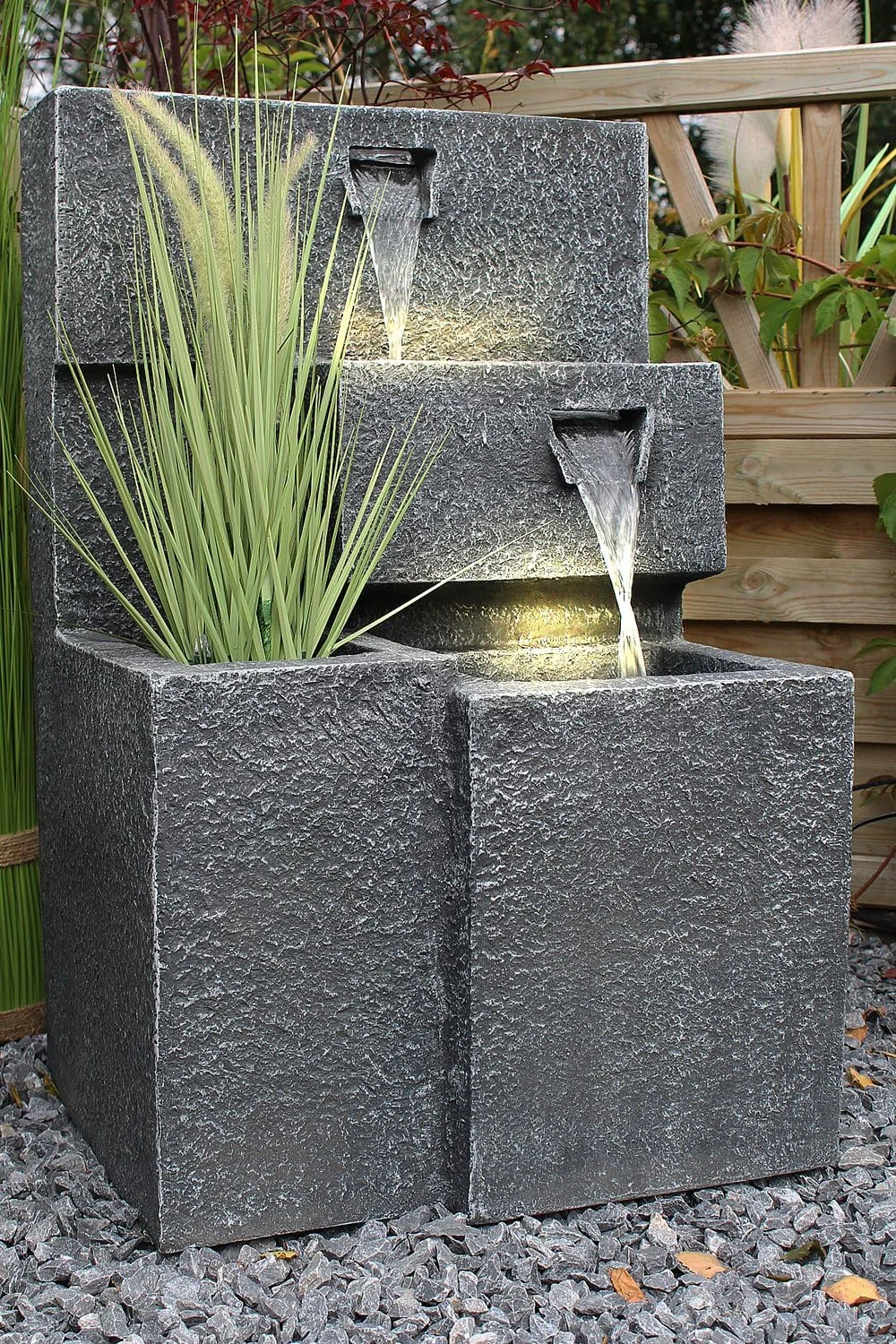 Fuente Grada para el jardín con iluminación LED con Espacio para Plantas Decoracion Jardin - Imagen 7