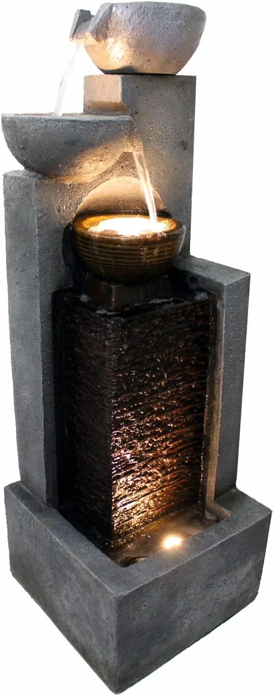 Fuente de jardín iluminada en poliresina BK843 con LED - Imagen 3