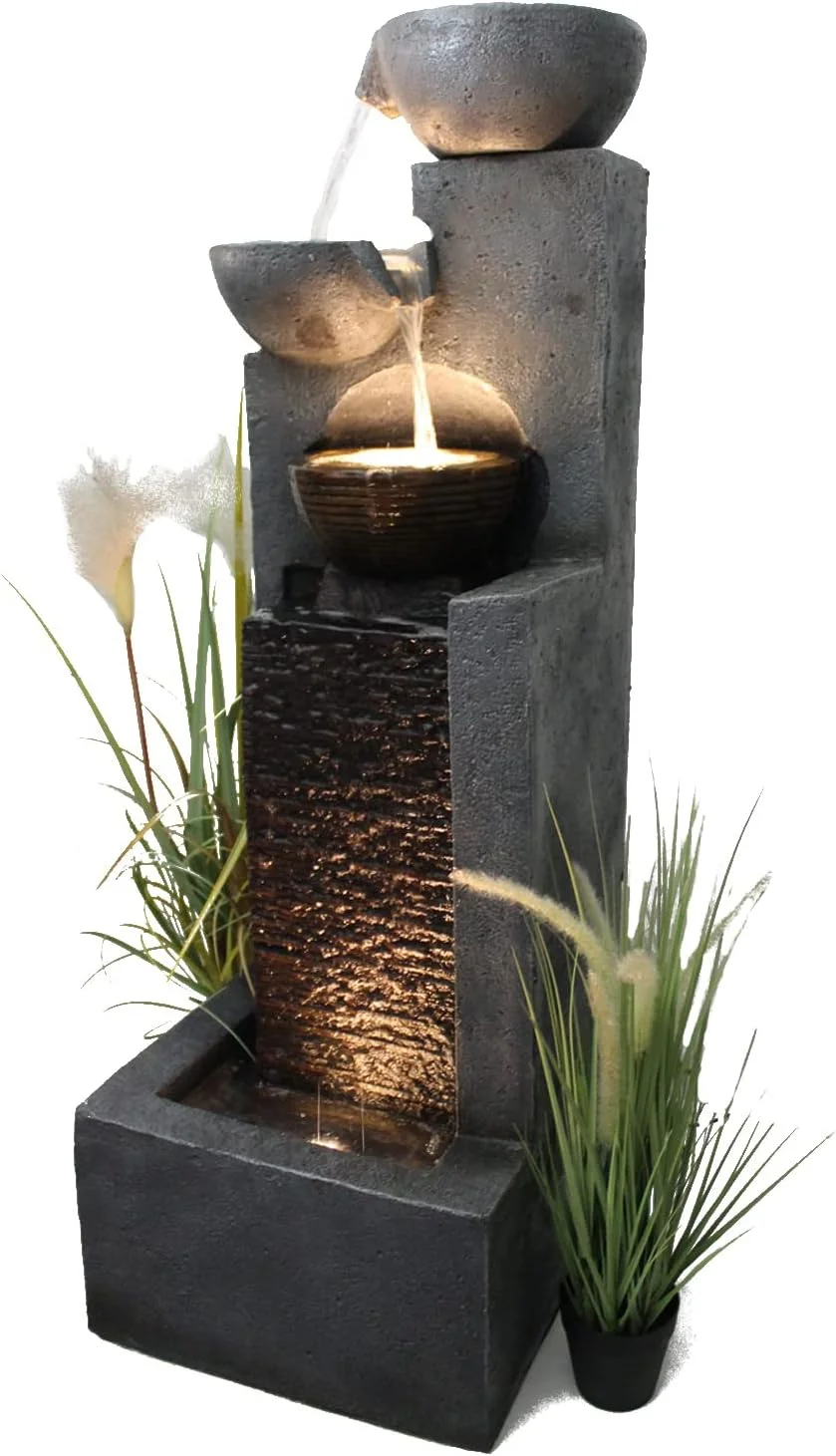Fuente de jardín iluminada en poliresina BK843 con LED - Imagen 6