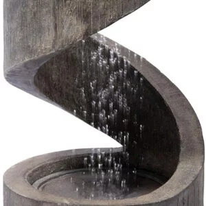 Fuente de jardín de diseño Grande con iluminación LED, Cascada de poliresina, Fuente Decorativa para Exteriores, 31,5 x 31,5 x 79,5 cm, dobar® modelo Venus 96160e