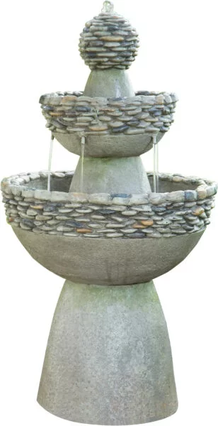Peaktop Fuente de Agua para Interiores y jardín Gris FI0030AA-UK, Piedra, 51,9 x 51,9 x 92,7 cm