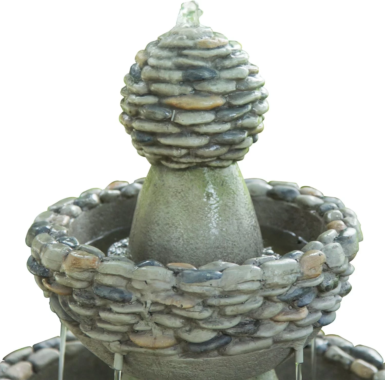Peaktop Fuente de Agua para Interiores y jardín Gris FI0030AA-UK, Piedra, 51,9 x 51,9 x 92,7 cm - Imagen 6