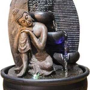 Fuente de Interior con Estatua de Buda extraíble, Color marrón, marca Zen'Light