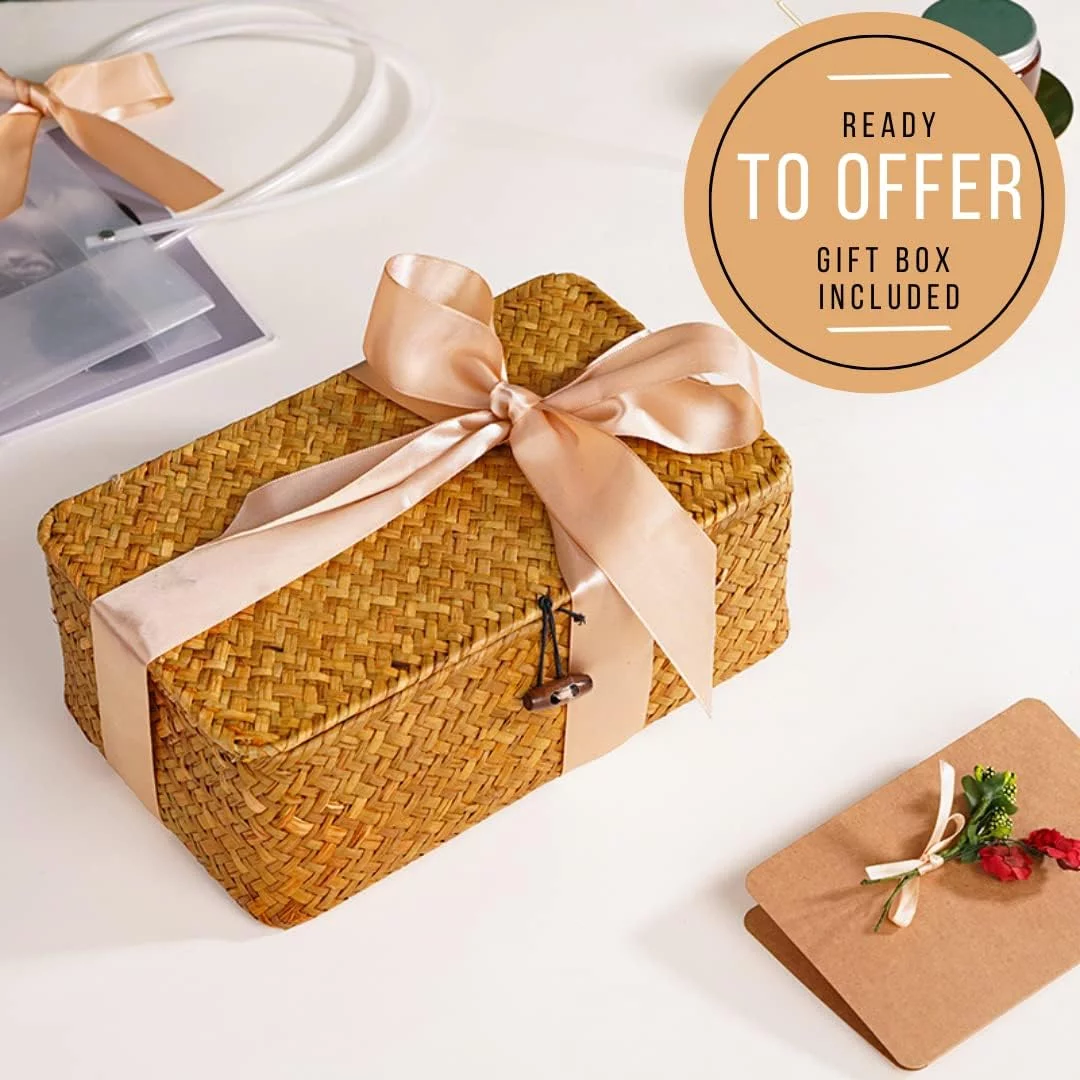 Regalos Originales Para Mujer | Caja Regalo Amigas | Cuidado del cuerpo y bienestar | Cesta Tejida Reutilizable y carta personalizados | Cajas Bonitas Madres Joven | Cumpleaños Enamorados Novia Madre - Imagen 5