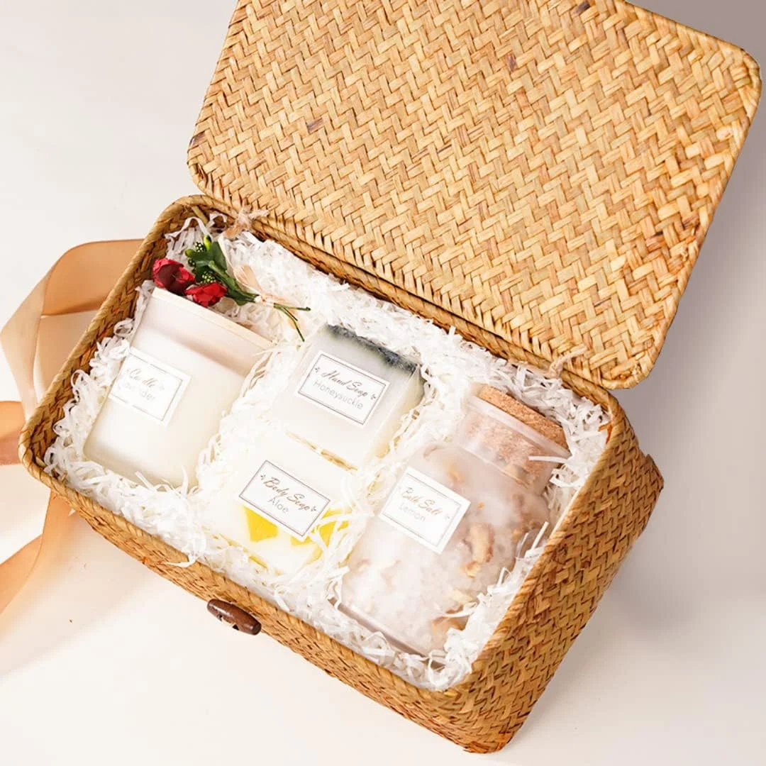 Regalos Originales Para Mujer | Caja Regalo Amigas | Cuidado del cuerpo y bienestar | Cesta Tejida Reutilizable y carta personalizados | Cajas Bonitas Madres Joven | Cumpleaños Enamorados Novia Madre - Imagen 6