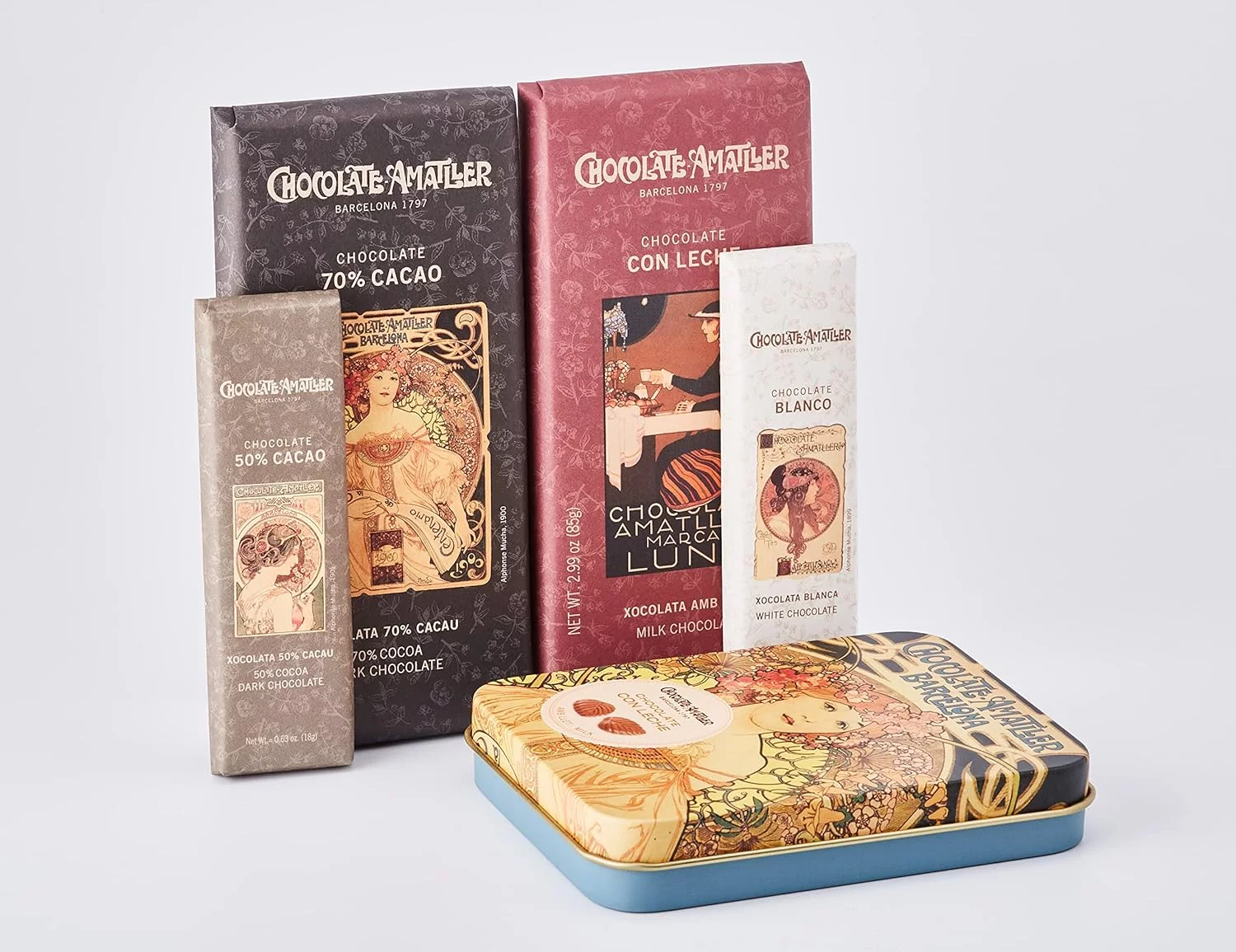 Chocolate Amatller Regalo Original (Caja Regalo de Chocolates Carteles 266gr) Variados - Imagen 2