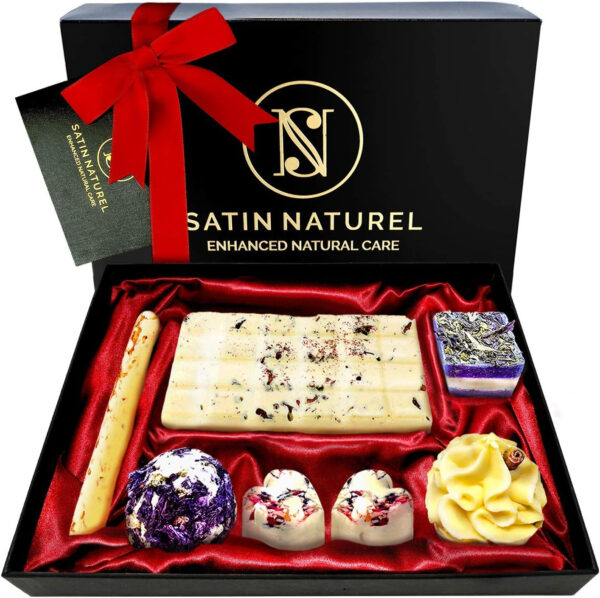 Dia de la Madre - Regalo Dia de la Madre - Regalos Originales para Mujer - Regalos para Mujer - Caja Regalo 7 Bombas de Baño - Antiestres & Orgánicas - Aceites esenciales - Satin Naturel